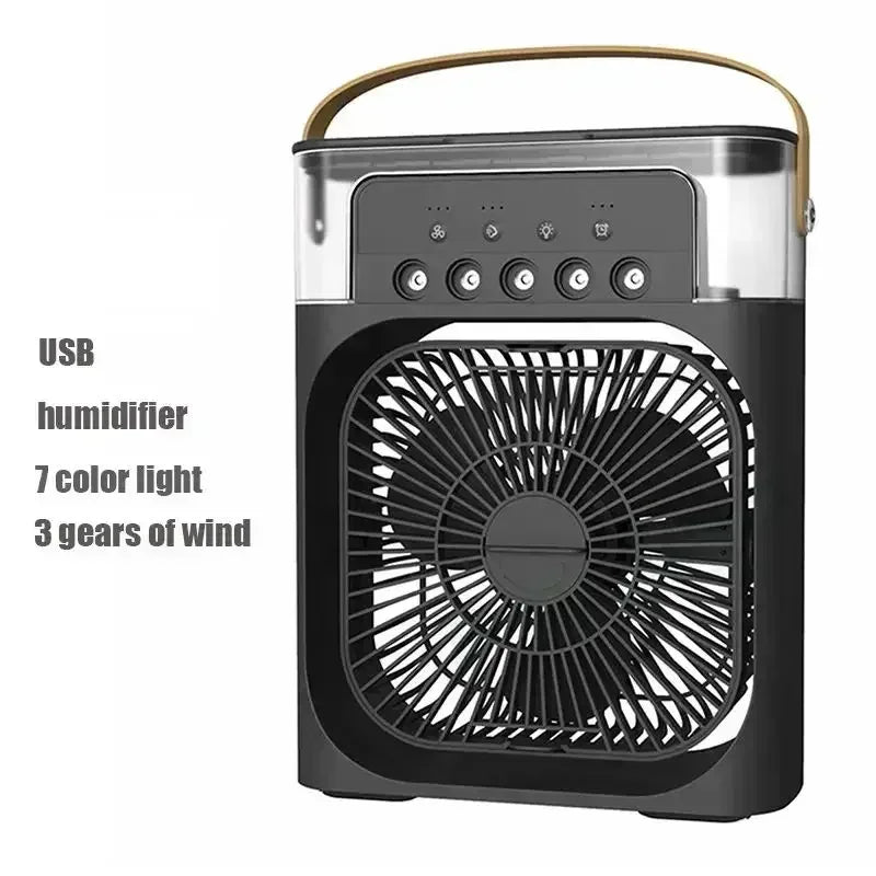 Portable Humidifier Air Conditioner Fan Household Hydrocooling Water Mist Cooler Portable Air Adjustment for Office 3 Speed Car