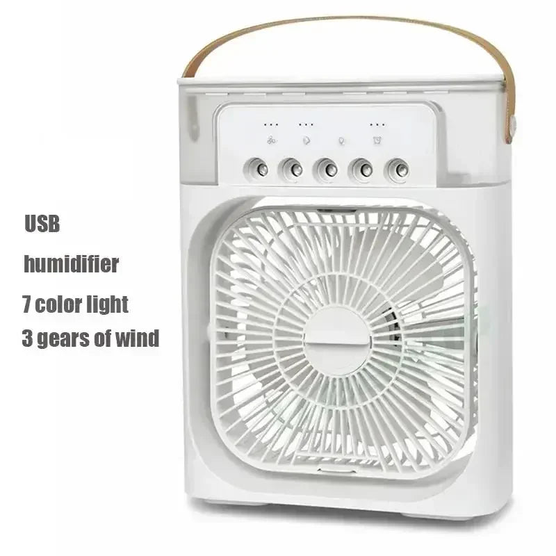 Portable Humidifier Air Conditioner Fan Household Hydrocooling Water Mist Cooler Portable Air Adjustment for Office 3 Speed Car