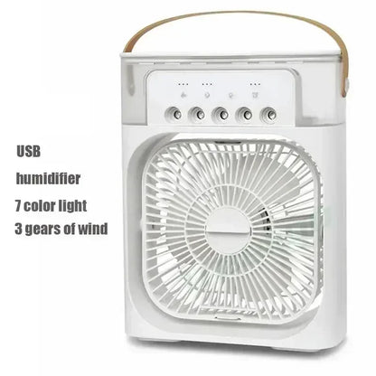 Portable Humidifier Air Conditioner Fan Household Hydrocooling Water Mist Cooler Portable Air Adjustment for Office 3 Speed Car