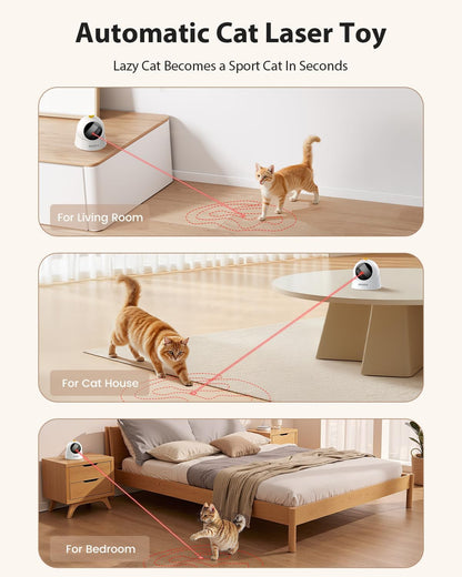 Auto Laser Cat Toys for Indoor Cats,Upgraded Interactive Cat Toy with Magnetic Base,3 Speed Modes & Auto Sleep,Rechargeable Interactive Cat Toys for Bored Indoor
