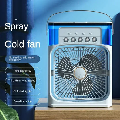 Portable Humidifier Air Conditioner Fan Household Hydrocooling Water Mist Cooler Portable Air Adjustment for Office 3 Speed Car