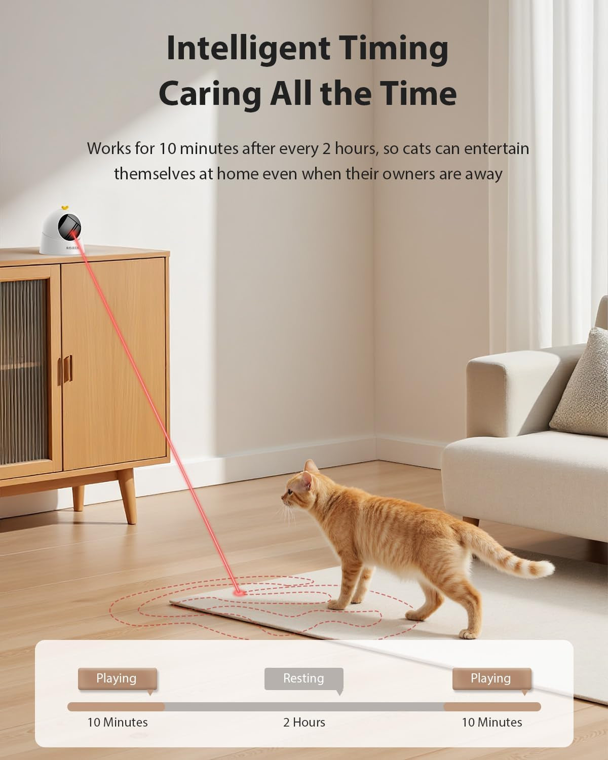 Auto Laser Cat Toys for Indoor Cats,Upgraded Interactive Cat Toy with Magnetic Base,3 Speed Modes & Auto Sleep,Rechargeable Interactive Cat Toys for Bored Indoor